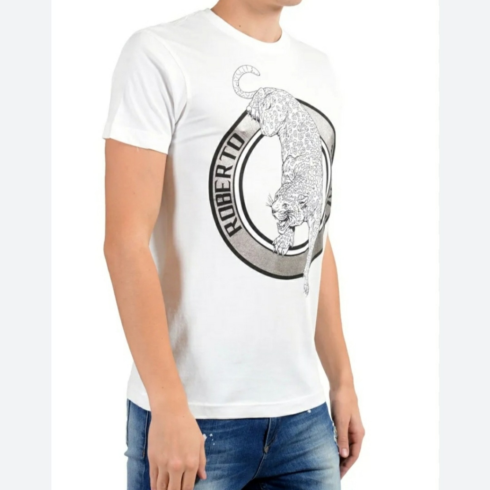 Rare! Euc Roberto Cavalli Leopard Graphic Print T-Shirt Men's Sz Xl